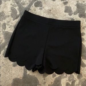 Express Black High Waisted Scalloped Shorts